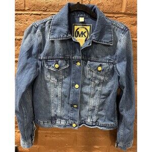 Michael Kors MK Women’s S‎ Denim Blue Jean Jacket Gold Buttons NWT $120